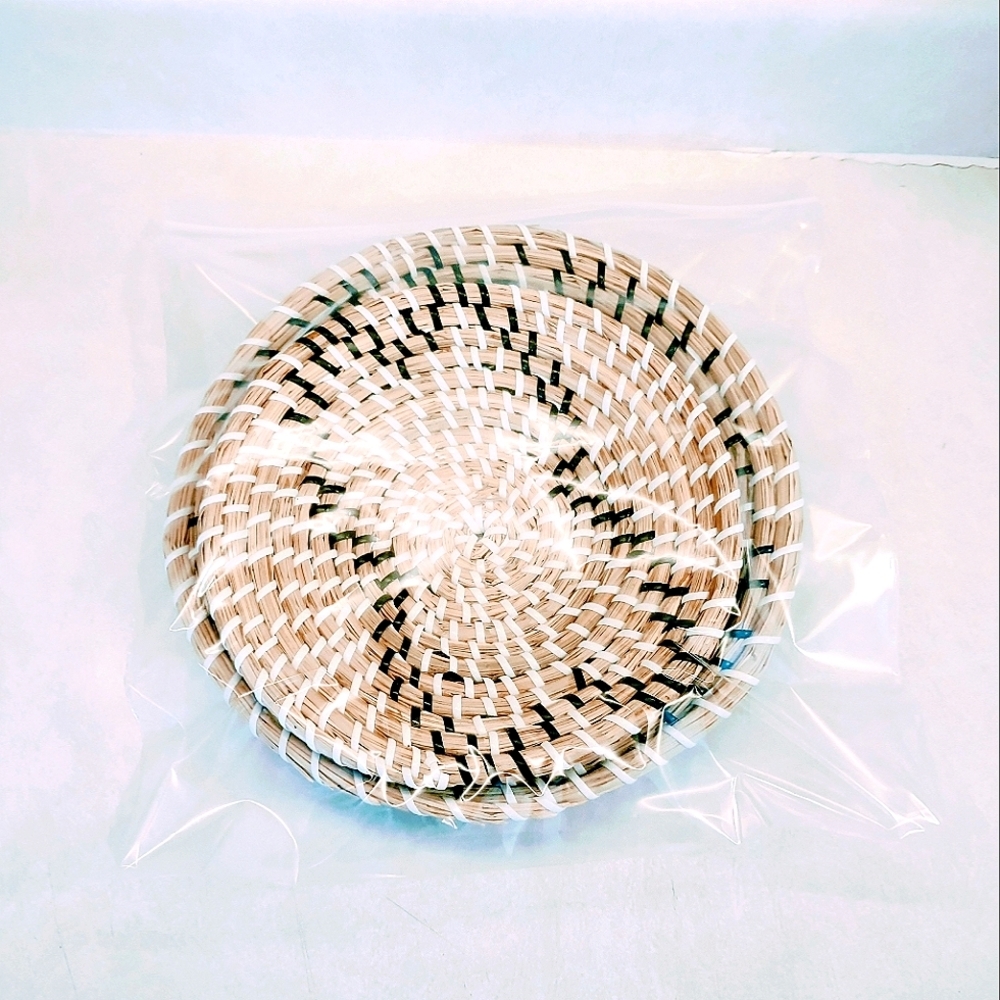 BOHEMIAN BASKET DECOR SET OF 2 DECORATIVE WOVEN HANDMADE BASKETS - Picture 6 of 6